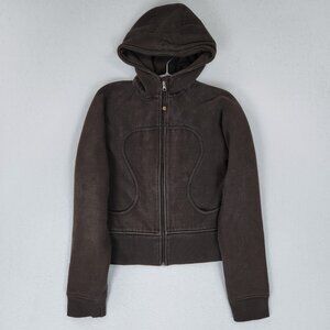Lululemon Jacket Womens 10 Brown Scuba Hoodie Full Zip Athletic Stretch Casual
